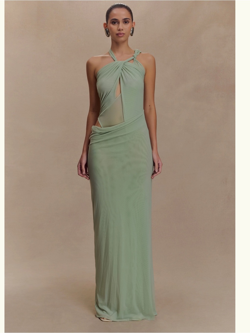 Edwina Knotted Mesh Maxi Dress
- MESHKI brand new with tags